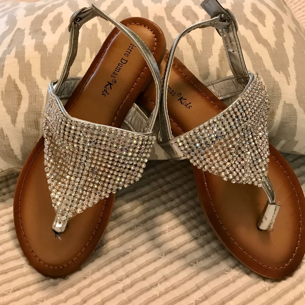Worn once! Pierre Dumas Kids. Girls Glitz Sandal.